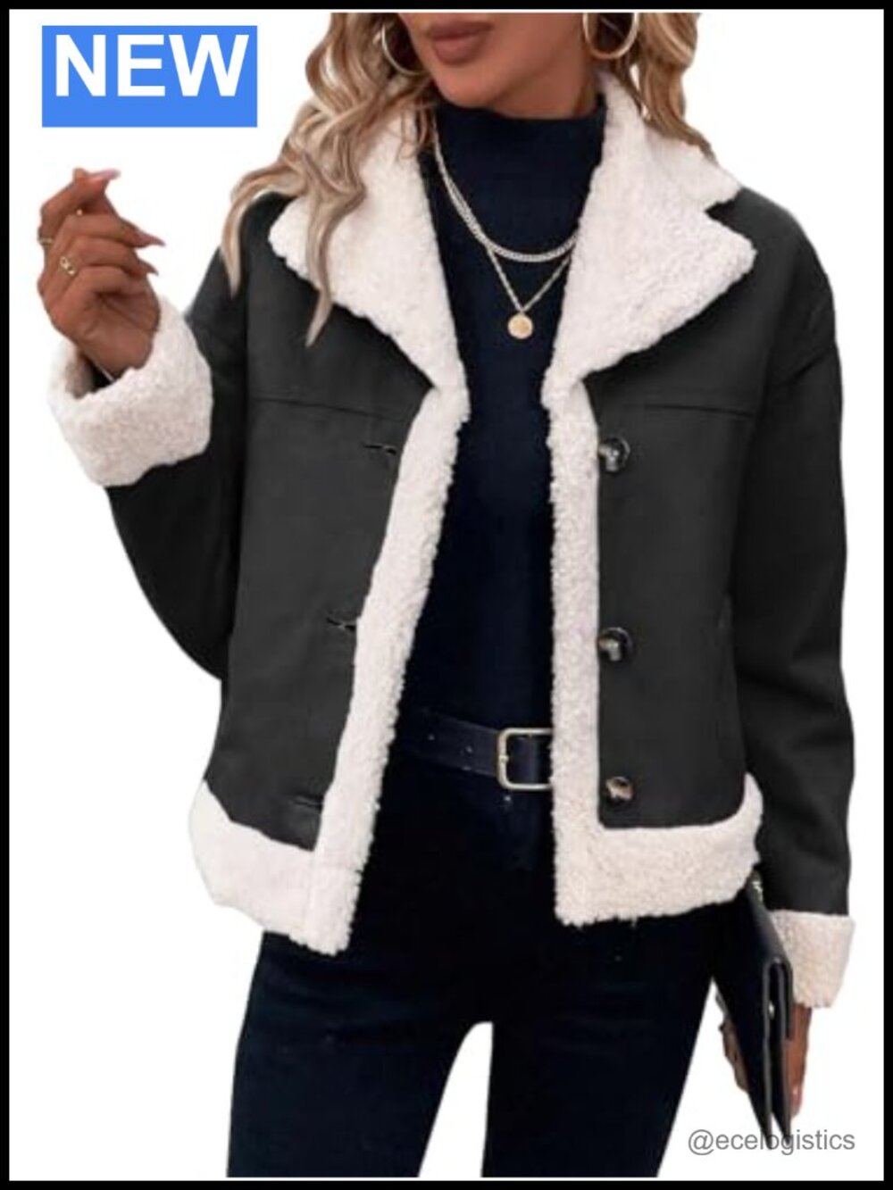 Faux Suede Shearling Lined Cropped Bomber Jacket Winter Coat
